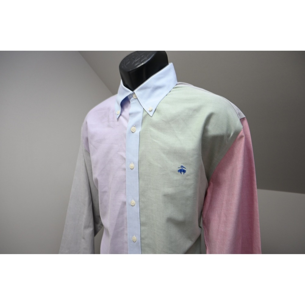 Brooks Brothers Button Down Mens Large Multi Color Fun Shirt Supima Cotton EUC - Picture 3 of 10